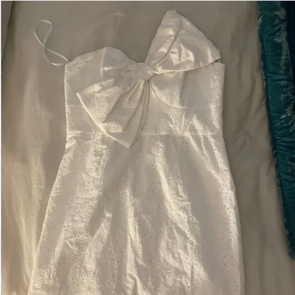 Hutch Eyelet Bow Tie Hipster Lace Romantic Party Elegant Chic Glam Mini Dress - Picture 9 of 9